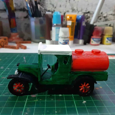 Mô hình xe tải cổ Ford Oil Truck - Dự án in 3D tỉ lệ 1:43