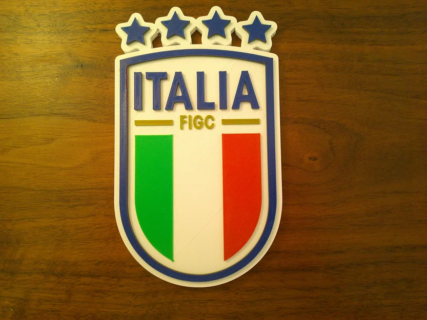 In 3D Logo Đội Tuyển Bóng Đá Quốc Gia Ý Làm Đồ Trang Trí - Image 1