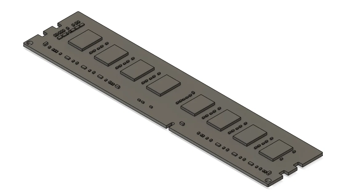 Mô hình thanh RAM DDR3 cho máy tính - Thiết kế in 3D chi tiết - Image 1
