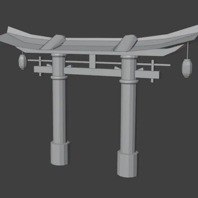 Mô hình cổng đền Torii phong cách Nhật Bản tinh tế cho in 3D