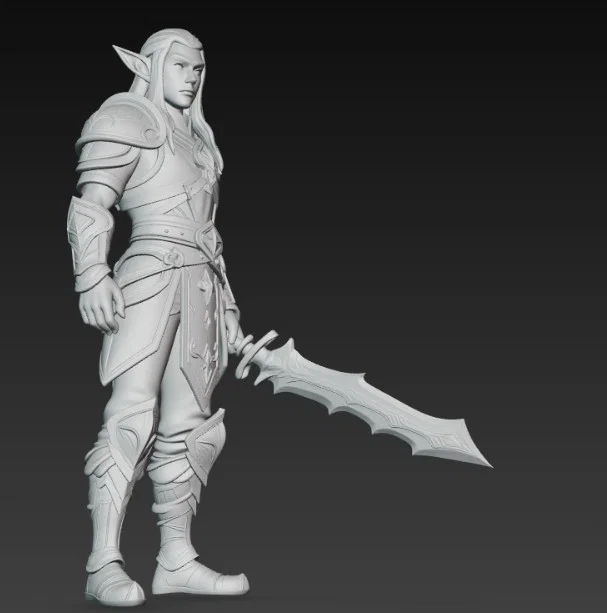 Mô hình chiến binh Elf cầm kiếm răng cưa độc đáo cho fan in 3D - Image 2