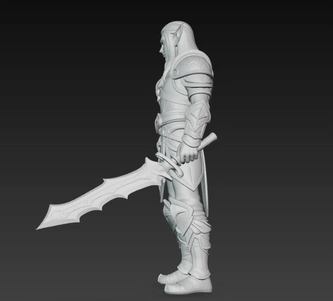 Mô hình chiến binh Elf cầm kiếm răng cưa độc đáo cho fan in 3D - Image 3
