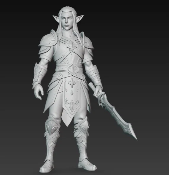 Mô hình chiến binh Elf cầm kiếm răng cưa độc đáo cho fan in 3D - Image 4