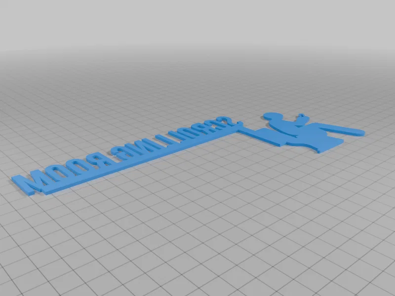 Biển báo cửa Scrolling Room hài hước cho nhà vệ sinh - File in 3D - Image 2