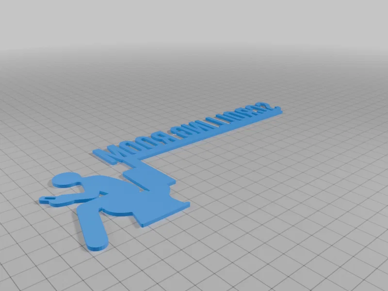 Biển báo cửa Scrolling Room hài hước cho nhà vệ sinh - File in 3D - Image 3