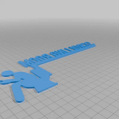 Biển báo cửa Scrolling Room hài hước cho nhà vệ sinh - File in 3D