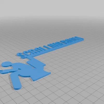 Biển báo cửa Scrolling Room hài hước cho nhà vệ sinh - File in 3D