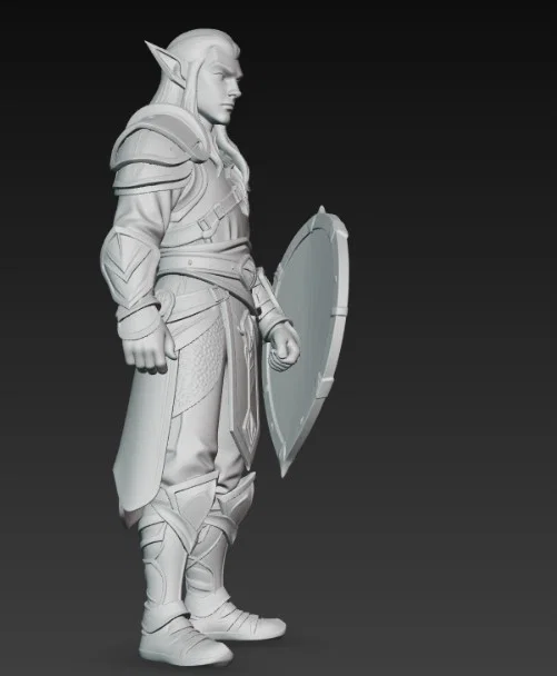 Mô hình 3D Chiến binh Elf cầm khiên cực ngầu cho người sưu tầm - Image 2