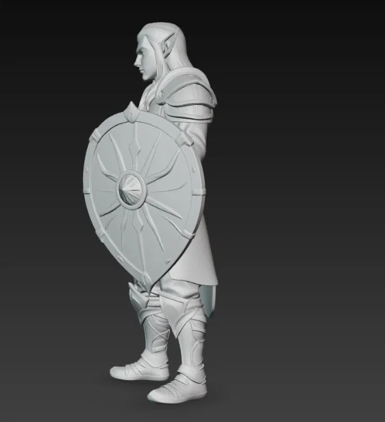 Mô hình 3D Chiến binh Elf cầm khiên cực ngầu cho người sưu tầm - Image 5