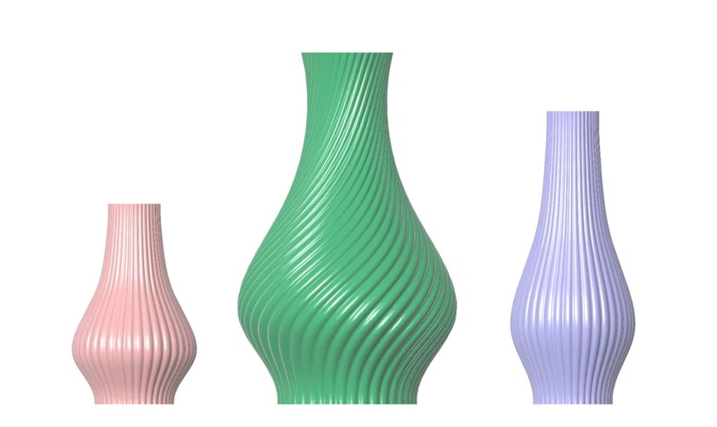 Mẫu lọ hoa 3D họa tiết xoắn ốc nghệ thuật - Image 1