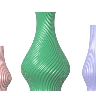 Mẫu lọ hoa 3D họa tiết xoắn ốc nghệ thuật