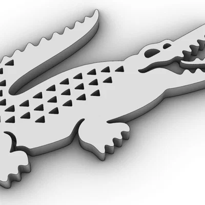 Mô hình 3D biểu tượng cá sấu Lacoste sắc nét - File in 3D