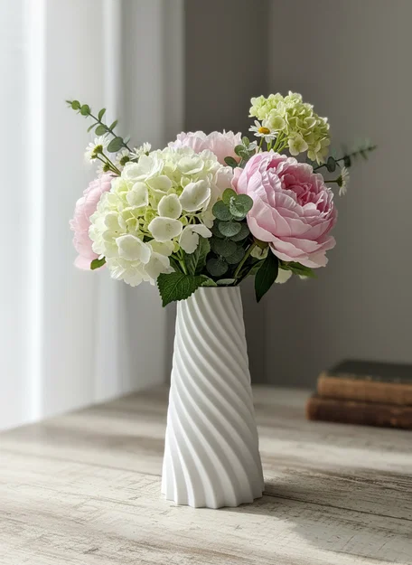 Mẫu bình hoa xoắn ốc trang trí nhà cửa hiện đại - Image 1