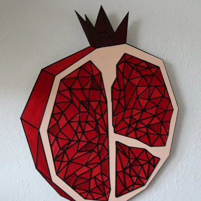 Tranh treo tường hình quả lựu phong cách Low Poly