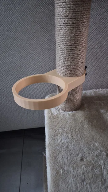 Giá đỡ bát ăn cho mèo gắn trụ cào móng - Thiết kế 3D tiện dụng - Image 1