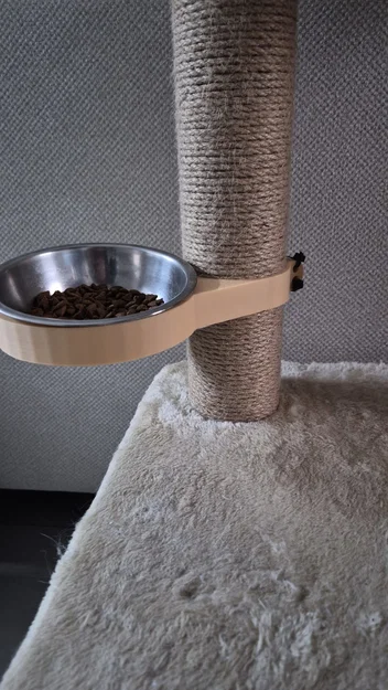 Giá đỡ bát ăn cho mèo gắn trụ cào móng - Thiết kế 3D tiện dụng - Image 2