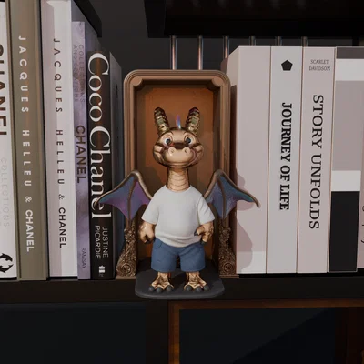 Cute Dragon Book Nook - Nhận ngay 300 mẫu 3D trên Patreon