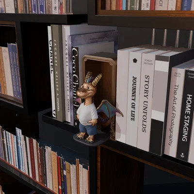 Cute Dragon Book Nook - Nhận ngay 300 mẫu 3D trên Patreon