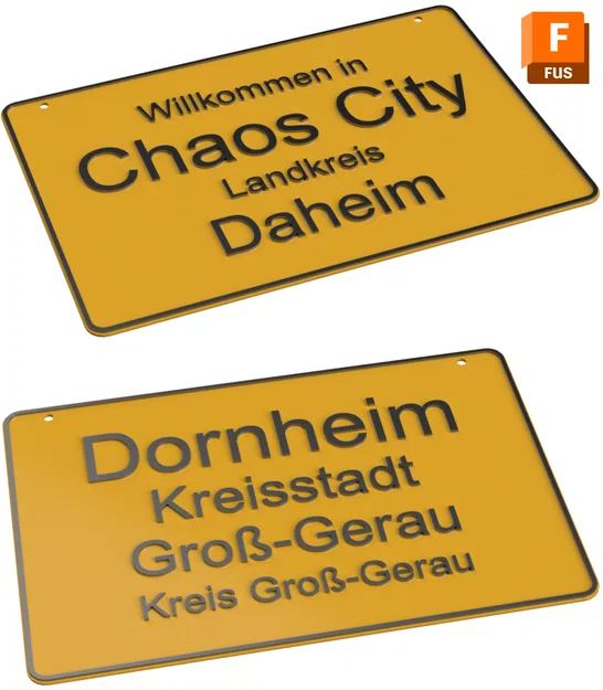 Biển báo địa danh Đức – V | Tùy chỉnh tham số (f3d) - Image 1