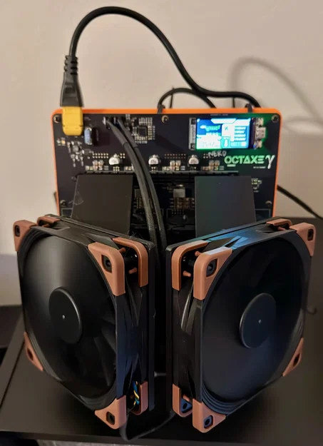 Ngàm chuyển đổi quạt 90mm sang 120mm có khe gió làm mát VRM cho Bitaxe NerdOCTaxe - Image 1