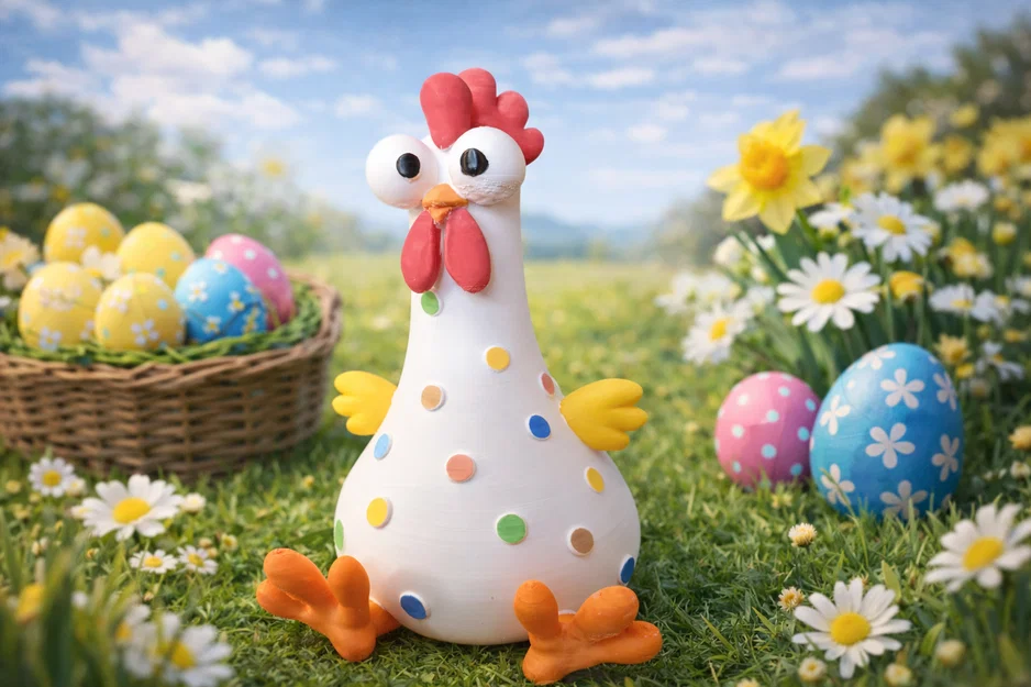 Mô hình chú gà Easter (Easter Chicken) đáng yêu trang trí lễ Phục sinh - Image 1