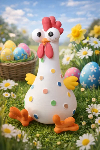 Mô hình chú gà Easter (Easter Chicken) đáng yêu trang trí lễ Phục sinh - Image 2