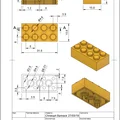 Mô hình gạch LEGO 2x4 chuẩn kỹ thuật (File STL in 3D) - Thumbnail 1