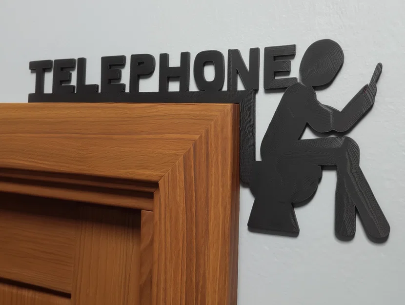Biển treo tường "TELEPHONE" hài hước cho nhà vệ sinh - Image 1