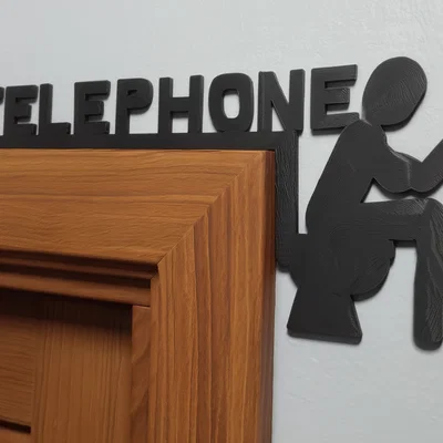 Biển treo tường "TELEPHONE" hài hước cho nhà vệ sinh