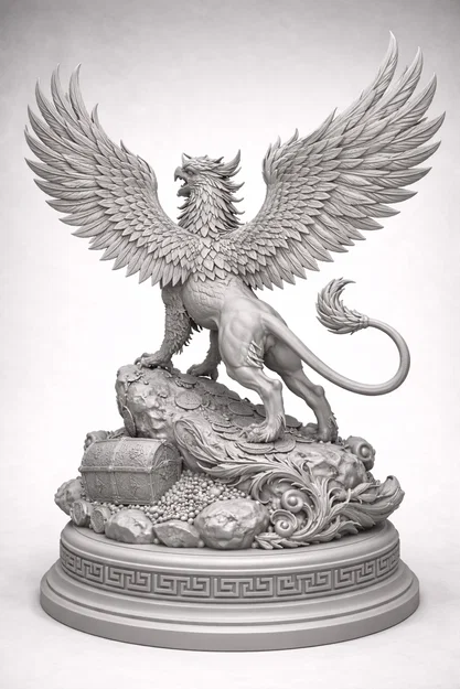 Mô hình 3D Griffin Người Bảo Vệ Kho Báu (Treasure Guardian Griffin) - Image 3