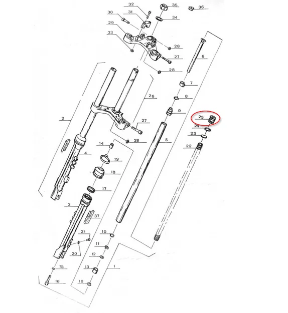 Nắp chụp ty phuộc 28mm Paioli cho xe moped - Image 2