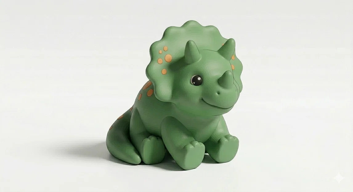 Mô hình 3D Triceratops dễ thương - Mẫu STL đẹp cho người mới bắt đầu - Image 1
