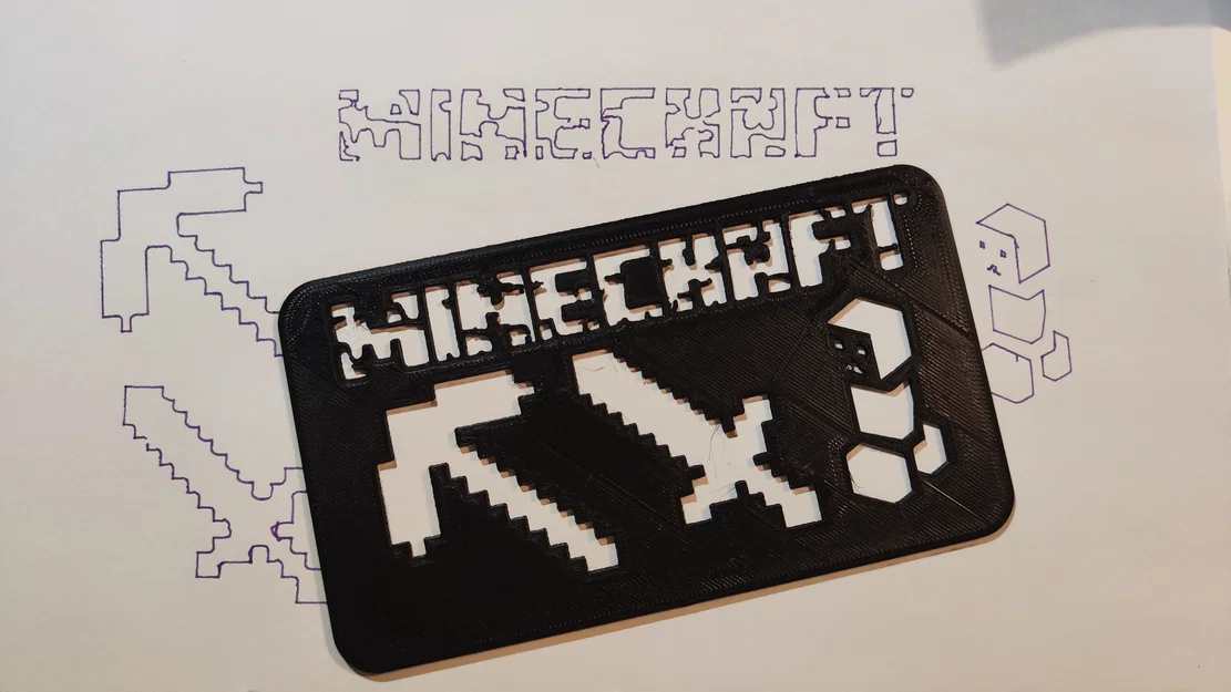 Khuôn vẽ hình Minecraft Stencil (kiếm, búa) dành cho fan 3D - Image 1