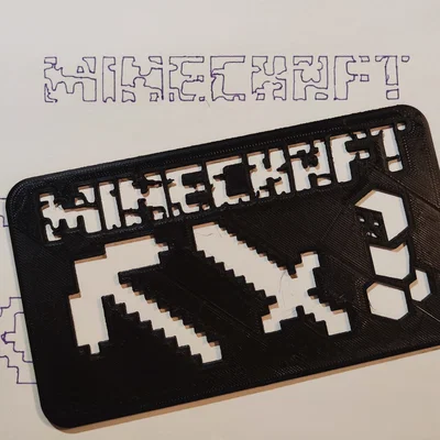 Khuôn vẽ hình Minecraft Stencil (kiếm, búa) dành cho fan 3D