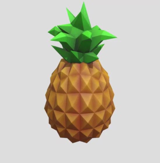 Mô hình trái thơm Pineapple phong cách Low-poly in 3D độc đáo - Image 1