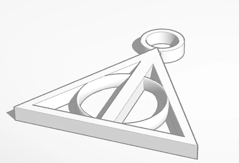 Móc khóa biểu tượng Bảo bối Tử thần (Deathly Hallows) - Mô hình in 3D - Image 1