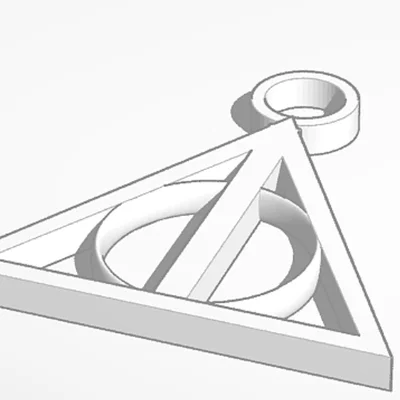 Móc khóa biểu tượng Bảo bối Tử thần (Deathly Hallows) - Mô hình in 3D
