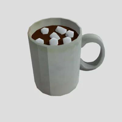 Mô hình ly ca cao nóng kèm Marshmallow trang trí bàn làm việc