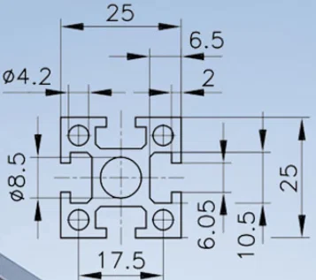 Nắp bịt đầu thanh nhôm định hình 25x25mm (3D Model) - Image 2