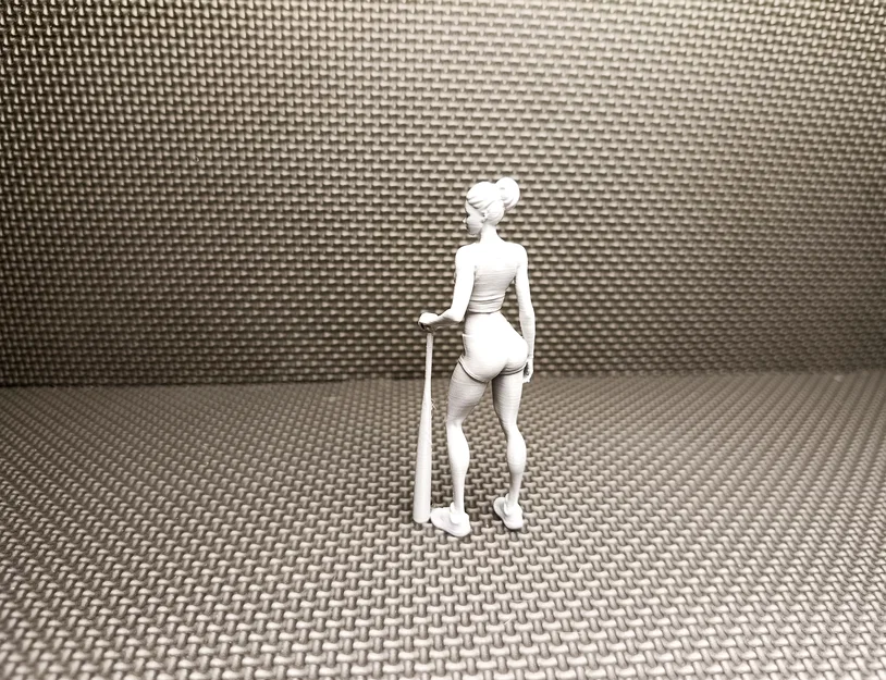 Mô hình nữ vận động viên cực chất cầm gậy bóng chày - Image 4