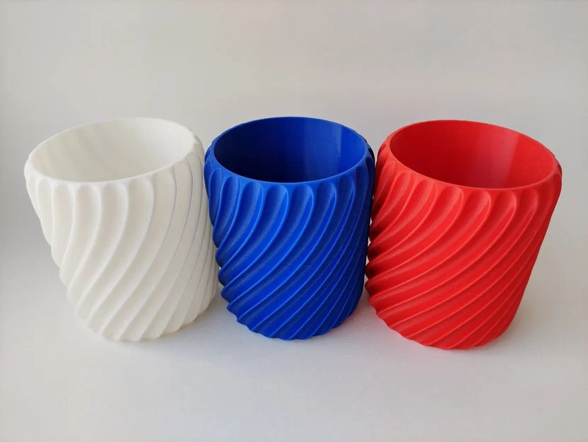 Ống cắm bút để bàn 3D họa tiết xoắn thẩm mỹ - Image 3