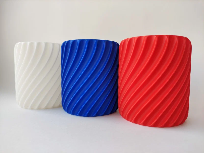 Ống cắm bút để bàn 3D họa tiết xoắn thẩm mỹ - Image 5