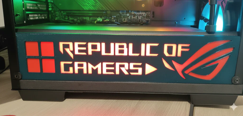 Phụ kiện trang trí case DeepCool CC560 - Logo ROG 3D - Image 1