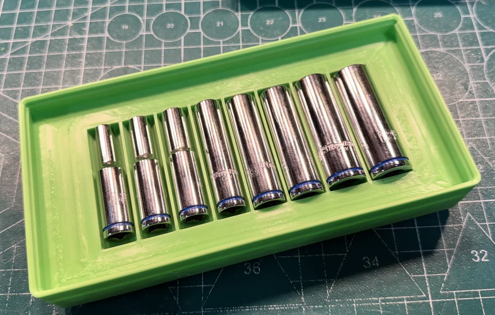 Gridfinity - Giá để đầu tuýp dài (Long Socket) - Hệ Mét - Image 1