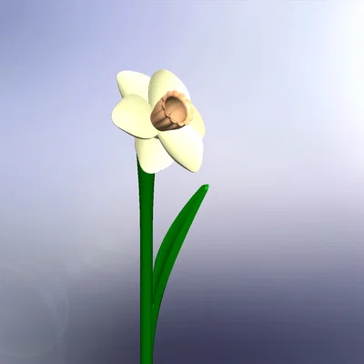 Mô hình hoa thủy tiên kèm thân (Daffodil with Stem)