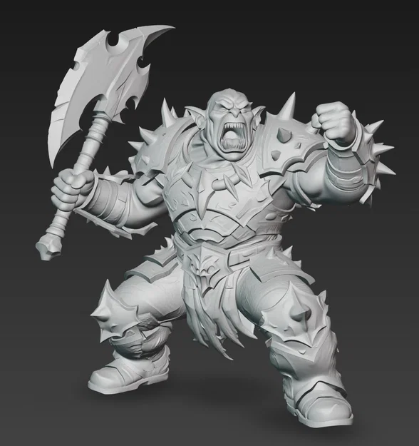 Mô hình chiến binh Orc dũng mãnh cầm rìu 1:24 (Ork Warrior with Axe) - Image 2