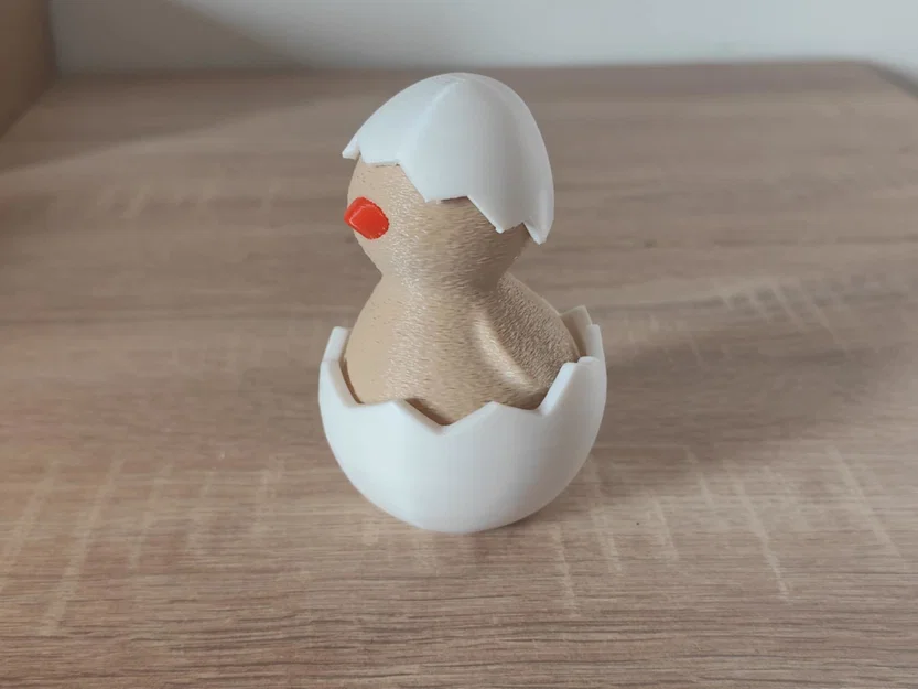 Mô hình chú gà con nở từ vỏ trứng (Hatched Chicken) 3D in dễ dàng - Image 2