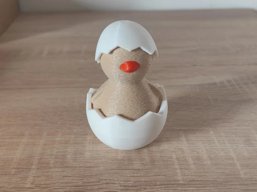 Mô hình chú gà con nở từ vỏ trứng (Hatched Chicken) 3D in dễ dàng - Image 3