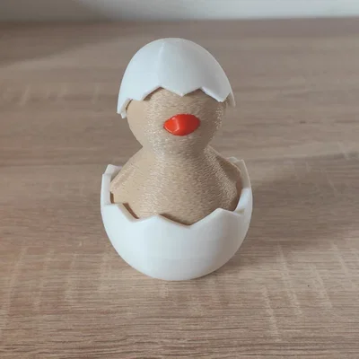 Mô hình chú gà con nở từ vỏ trứng (Hatched Chicken) 3D in dễ dàng