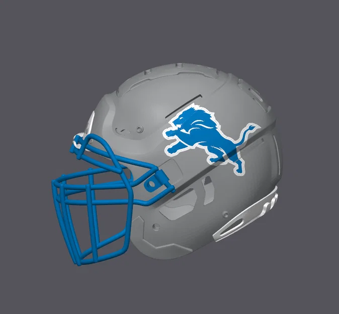 Mũ bảo hiểm bóng bầu dục Detroit Lions - Kiểu F7 - Image 2